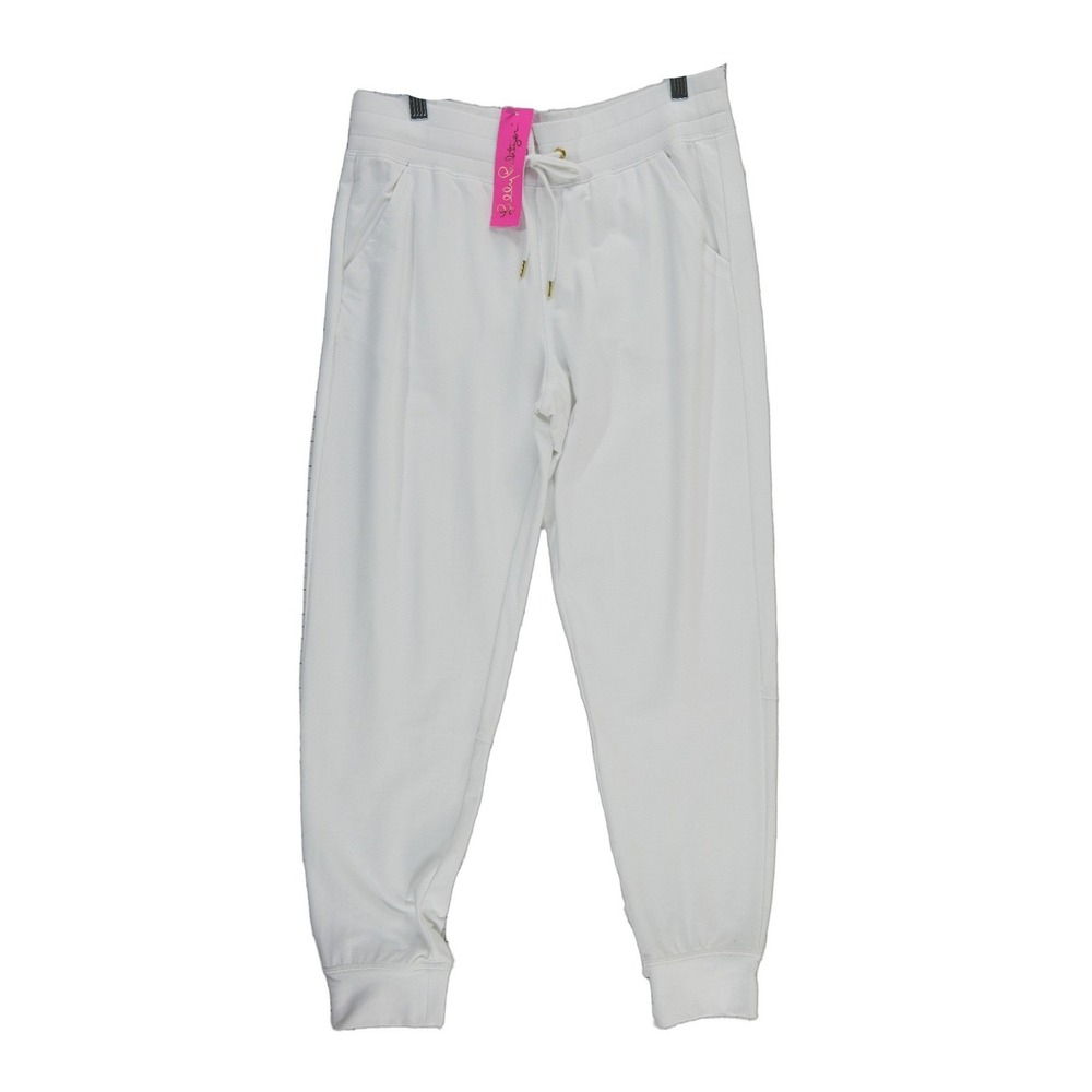NEW Lilly Pulitzer Hainsley Knit Pants Women's Size Medium White Joggers